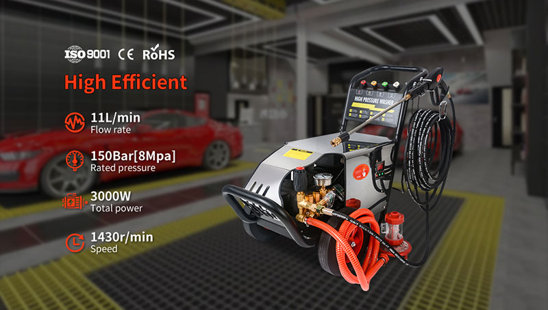 BT-GB2150 industrial pressure washer with 3.0 kW motor and 150 Bar high pressure cleaner performance.