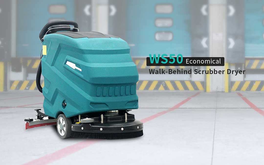 Walk behind floor scrubber