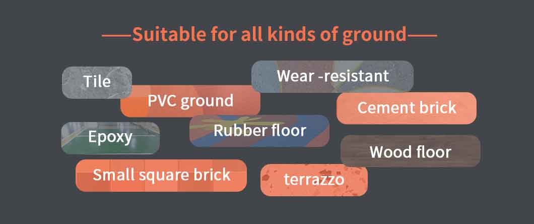 Suitable hard floor types for BT-AAWS150 Large Area Floor Cleaning Machine including epoxy and tile