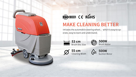 BT-AAWS65 walk-behind floor scrubber overall view with key specifications