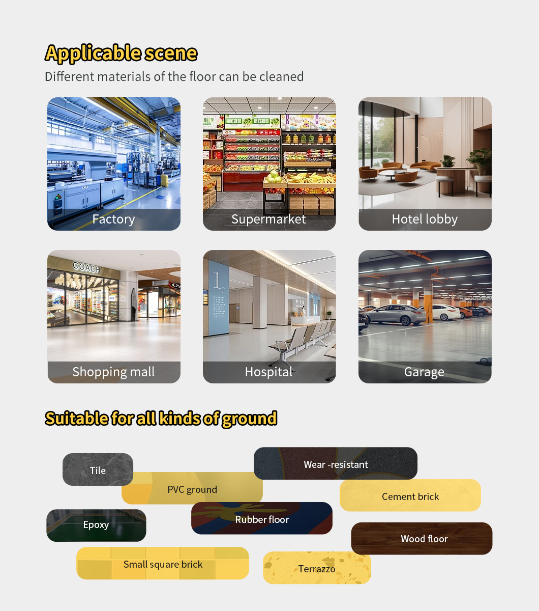Applicable sites for Auto scrubber