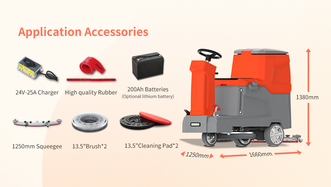 Ride on floor scrubber