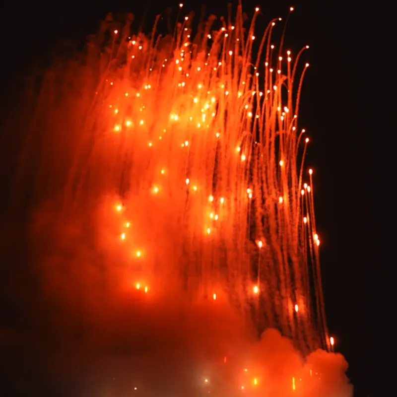 Wholesale Christmas Celebration Fire Crackers 1.1 Inch 100 Shots Orange Cake Fireworks