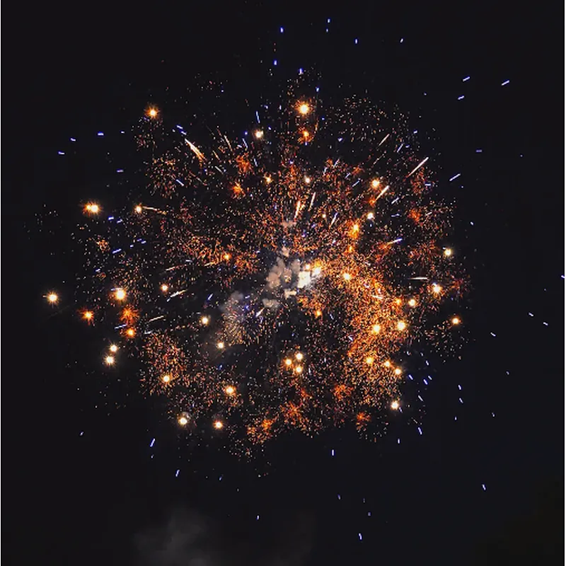 1.1 Inch 100 Shots Night Color (Green Reflecting Golden Willow) Cake Fireworks