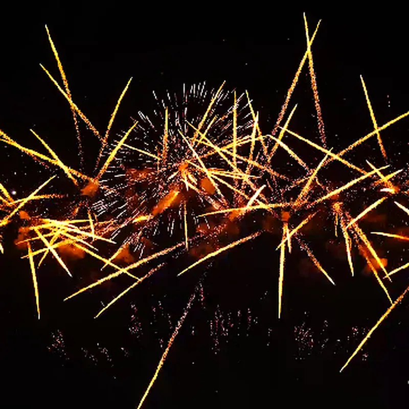 1.2 Inch 100 Shots of Golden Yellow Cake Fireworks