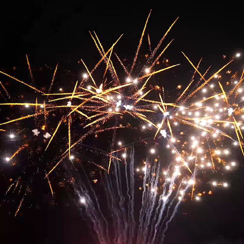 1.2 Inch 100 Shots of Golden Yellow Cake Fireworks