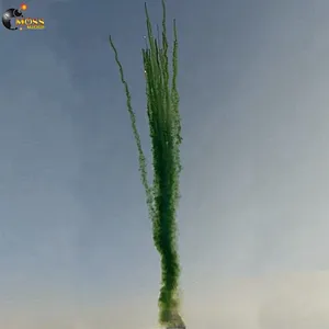 Display Firecrackers Christmas Pyro Fireworks 25 Shots Green Color Smoke Daytime Fireworks