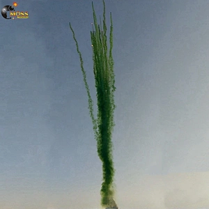 Display Firecrackers Christmas Pyro Fireworks 25 Shots Green Color Smoke Daytime Fireworks