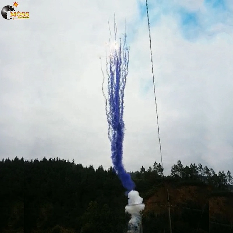 New Year Fireworks Manufacturers  Sky Shot Blue Color Smoke Daytime Fireworks