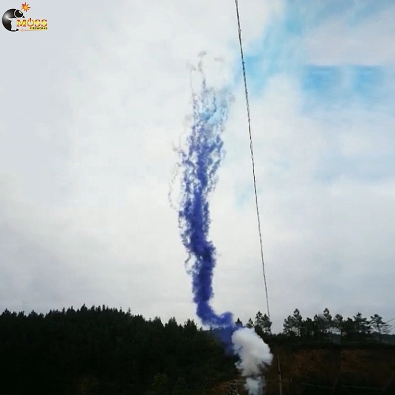 New Year Fireworks Manufacturers  Sky Shot Blue Color Smoke Daytime Fireworks