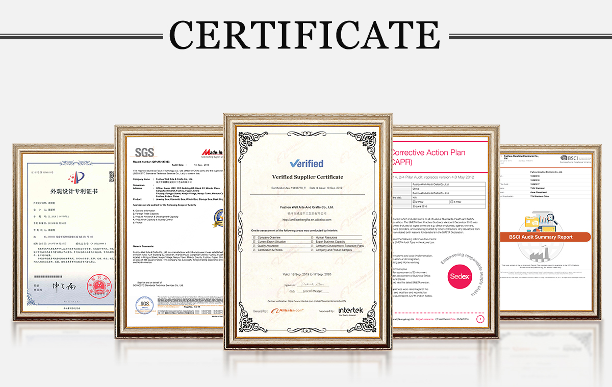The certificate of rectangle shape Jewelry organizer