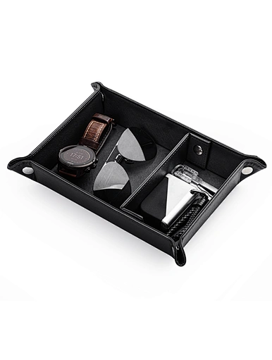 leather valet tray