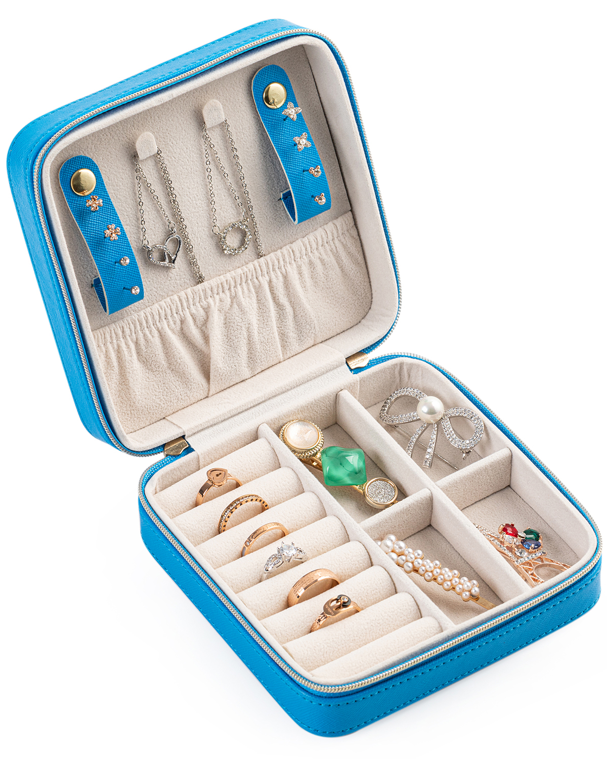 【IN STOCK】Square Travel Jewellery Box PU Jewelry Holder
