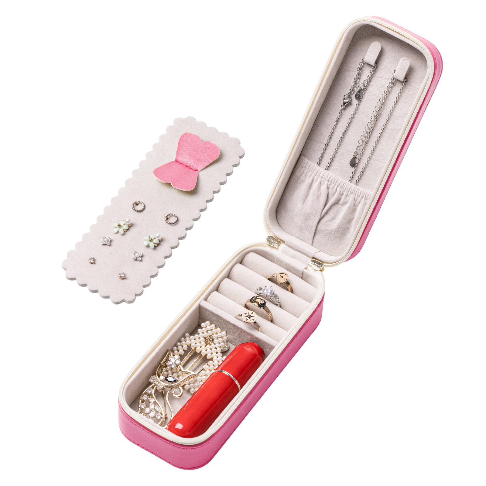 【IN STOCK】Travel Jewelry Case Portable PU Leather Jewellery Storage Holder