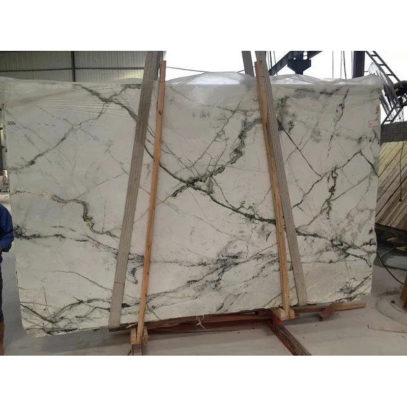 Hot Sale  Light green marble slab with natural veins cut to size