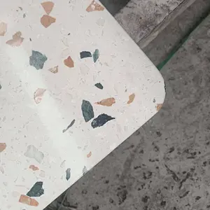 Cement White Color Terrazzo Stone Coffee Table Tops
