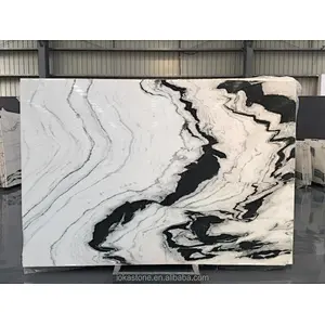 Chinese factory polished  panda  white marble slab for floor tile