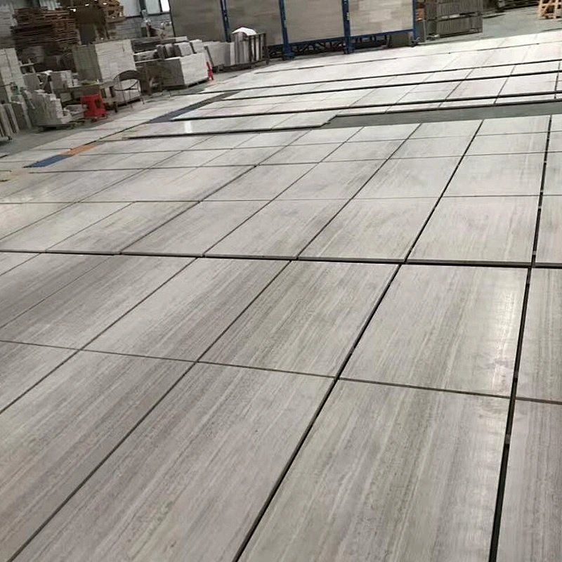 Natural White Wooden marble plate for floor tile