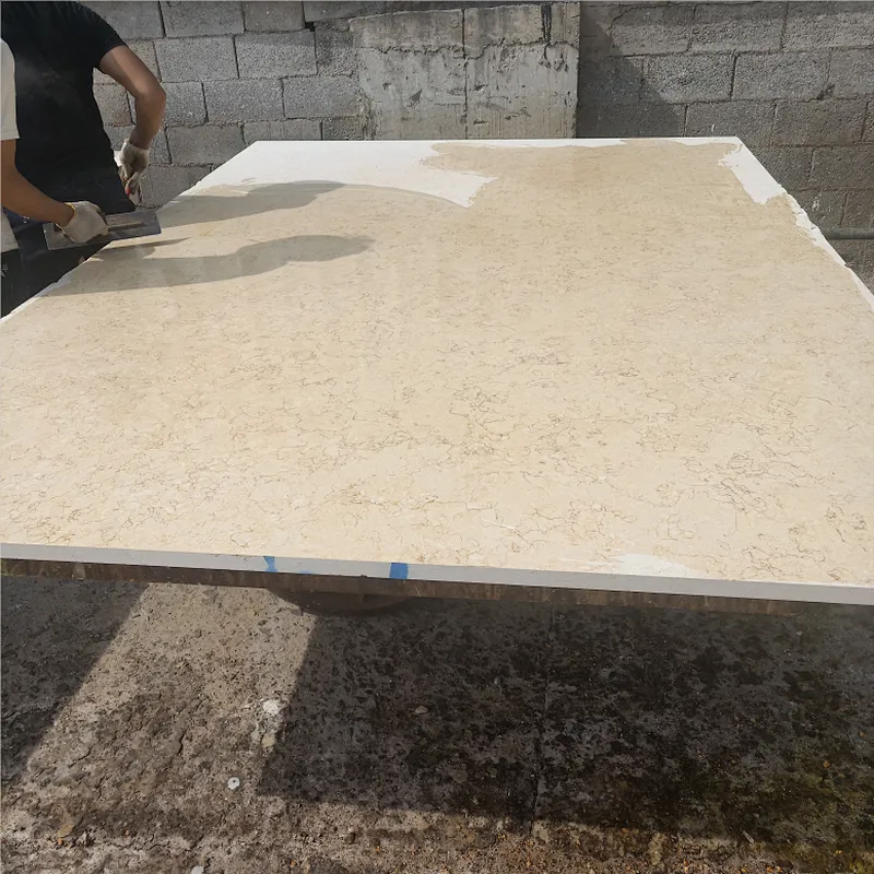 Polished Beige marble flooring natural marble slab