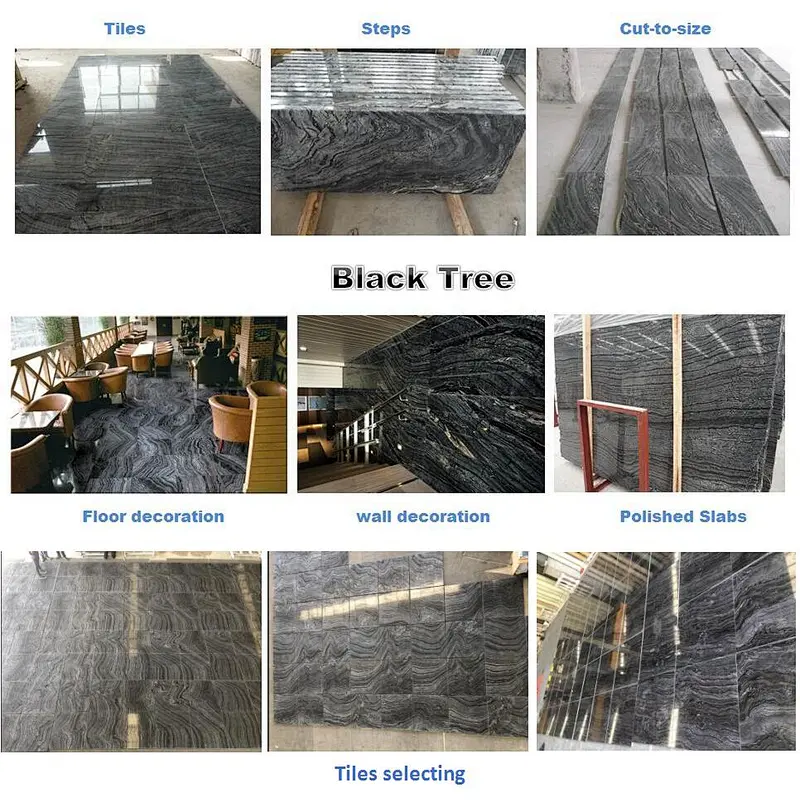 ancient wood Grain marble marble  black tree marble