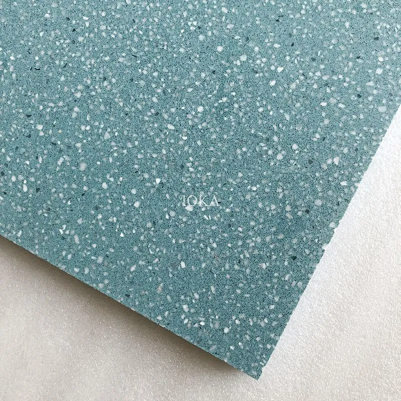 Cement Blue Terrazzo with Small White Aggregate for Tile and Slabs