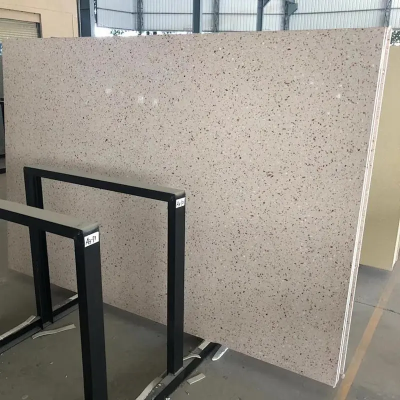 Pink Articifial terrazzo stone tile for floor pavement with marble chips
