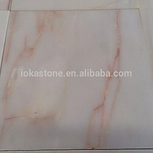 White marble Jade with Red lines stone