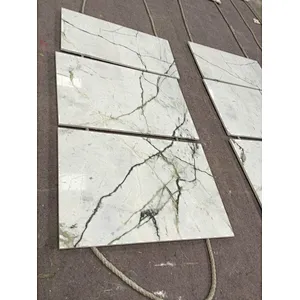 Factory Price Light green marble slab with natural veins for floor and wall tiles