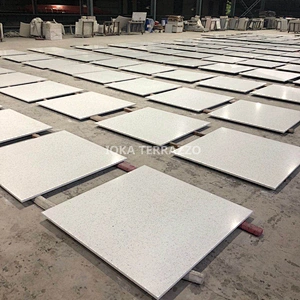 Custom white  concrete  terrazzzo tiles for wall and flooring