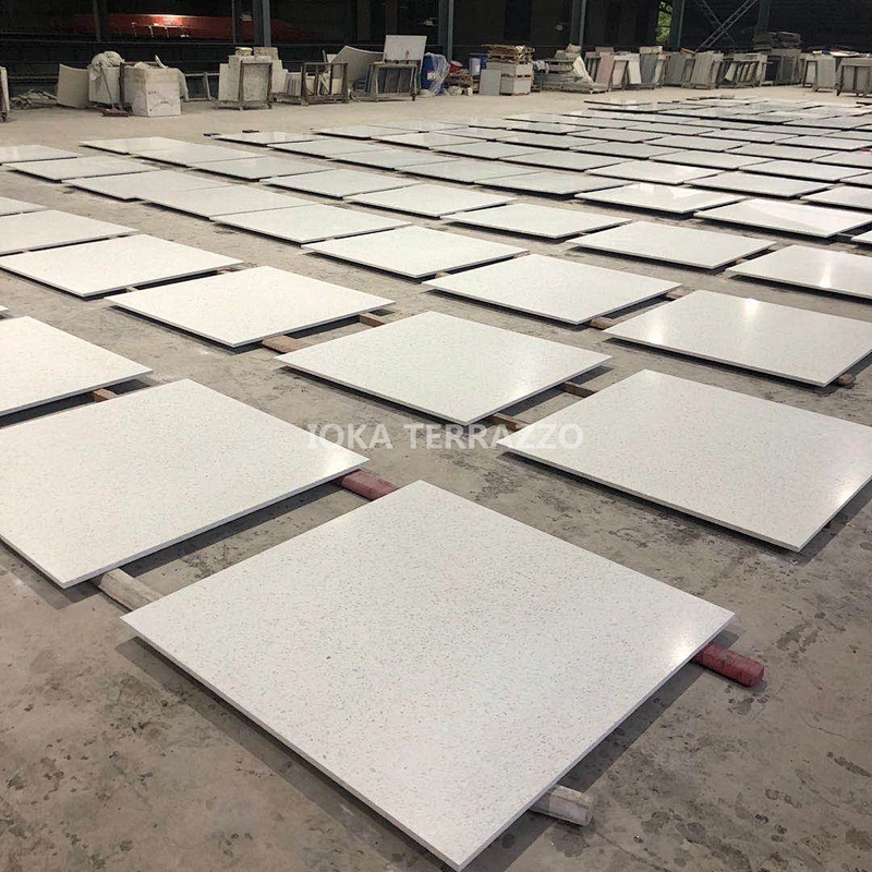 Custom white  concrete  terrazzzo tiles for wall and flooring