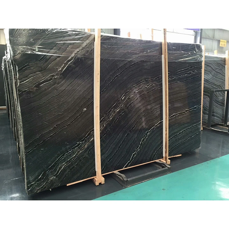 Chinese Black Marble slab cut to size marble tile for inoor and exdoor decoration