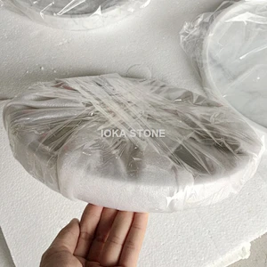 Carrara White Marble Round Tray