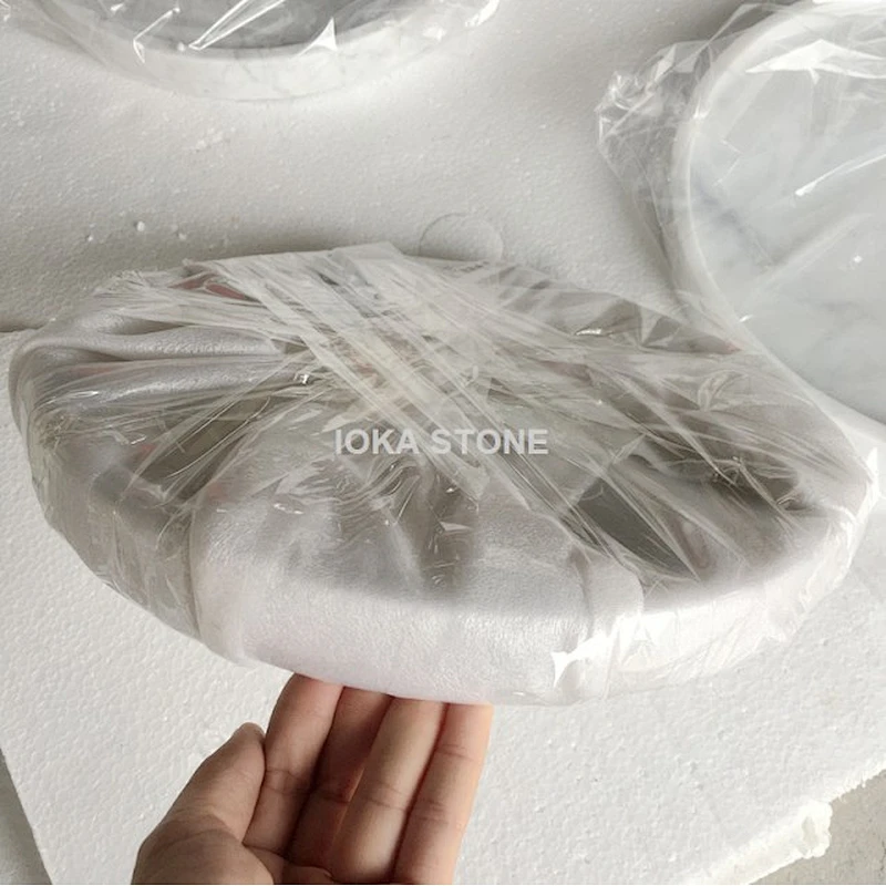 Carrara White Marble Round Tray
