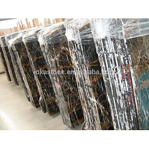 Natural Black Porto with Golden Veins Marble Tiles and Slabs