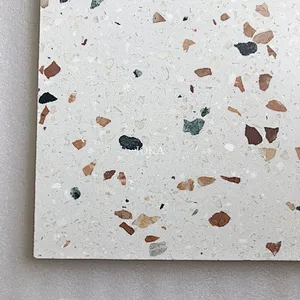 Cement White Terrazzo with Brown Aggregate for Tile and Basin