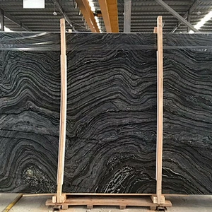 Chinese Black Forest Wood marble tile for floor and countertop