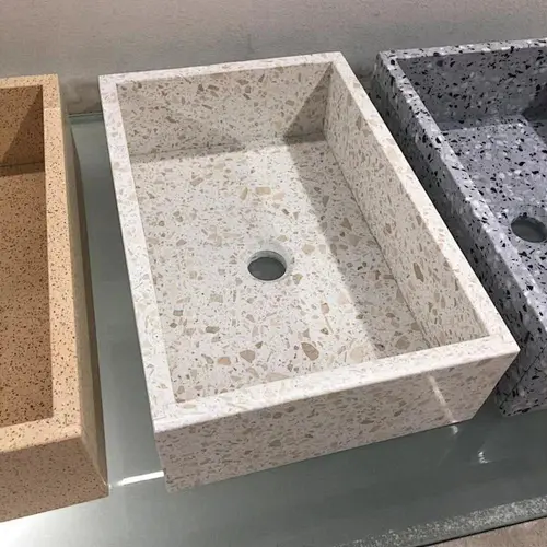 Cement Terrazzo rectangle Basin Bathroom Table Sink