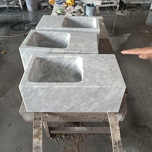 Natural Carrara White marble bathroom and kitchen sink and basin