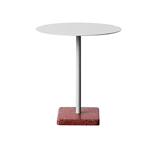 Rectangle or round white Terrazzo Table for Coffee Top and Dining-Table