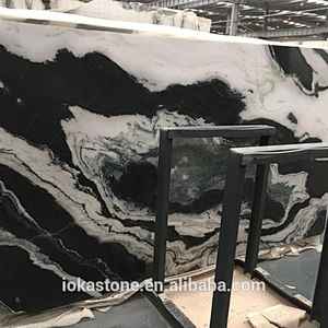 Chinese factory polished  panda  white marble slab for floor tile