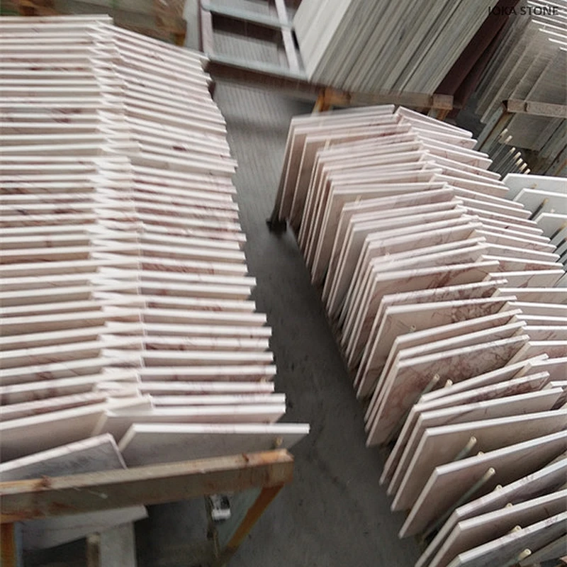 Desert pink marble home decorative tiles beige white marble pink veins