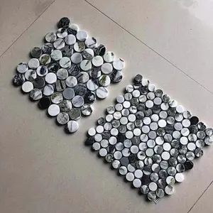 Natural Green marble round mosaic tile for interior decoration