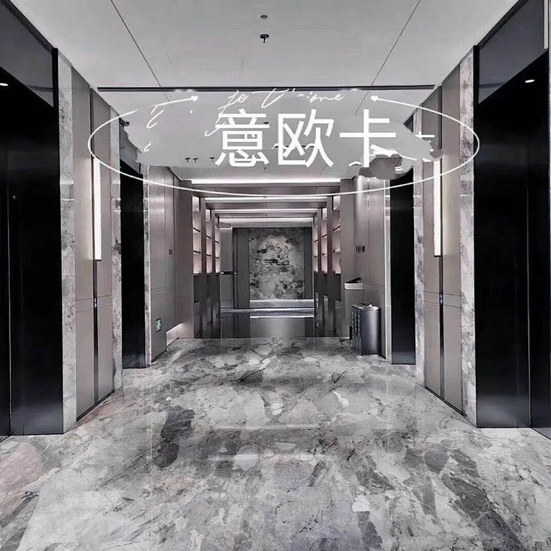 Natural Grey Marble with Big Flower Slabs