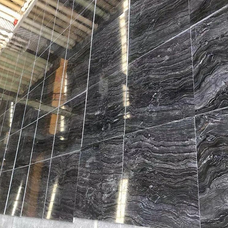 Chinese Black Forest Wood marble tile for floor and countertop