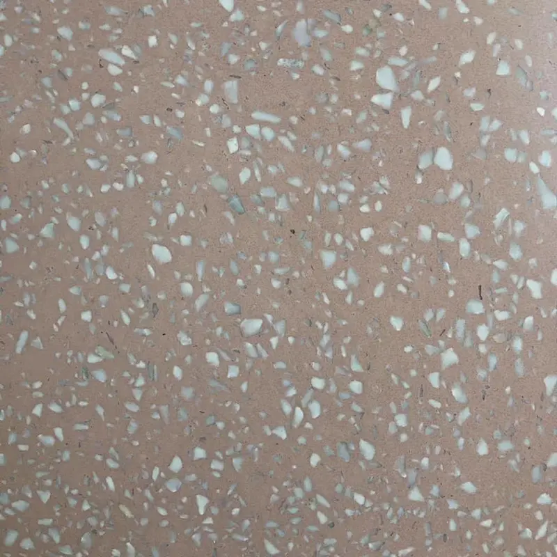 Pink Articifial terrazzo stone tile for floor pavement with marble chips