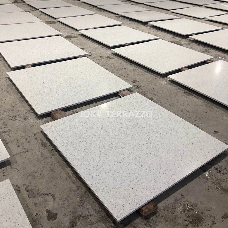 Custom white  concrete  terrazzzo tiles for wall and flooring