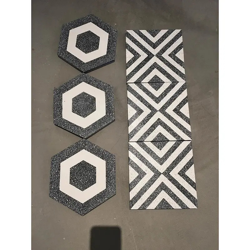 30*30 cm Cement  Terrazzo tiles with flower patterns for home decoration