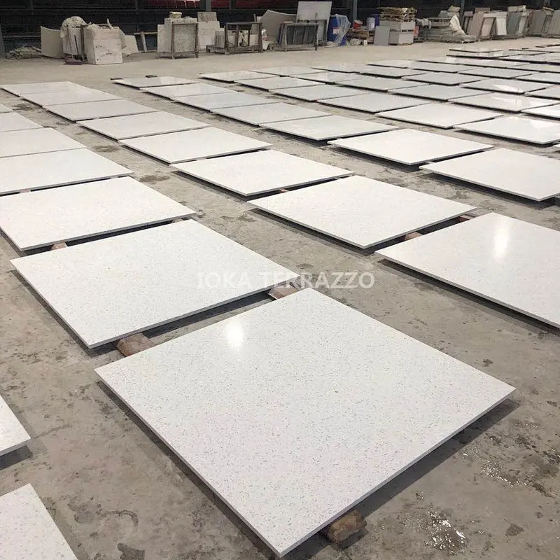 48x48 white terrazzo tile  floor customized design
