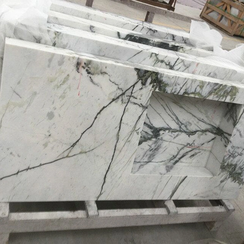 Factory Price Light green marble slab with natural veins for floor and wall tiles