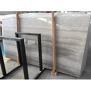 Grey wooden look marble salb and tile for indoor and outdoor decoration